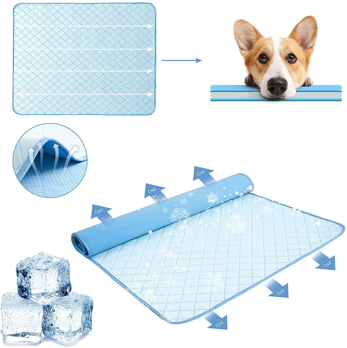 Worallymy Pet Mat Cooling Water Absorbing Pet Pad Foldable